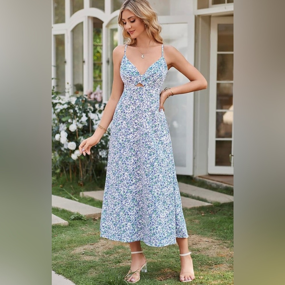 Floral Blue Maxi Dress
